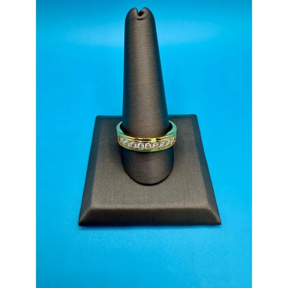 Sz. 12 .5CTW Moissanite Band - 14k Vermeil over 925 Sterling